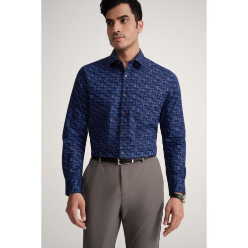Imperial Blue Garden Printed Shirt