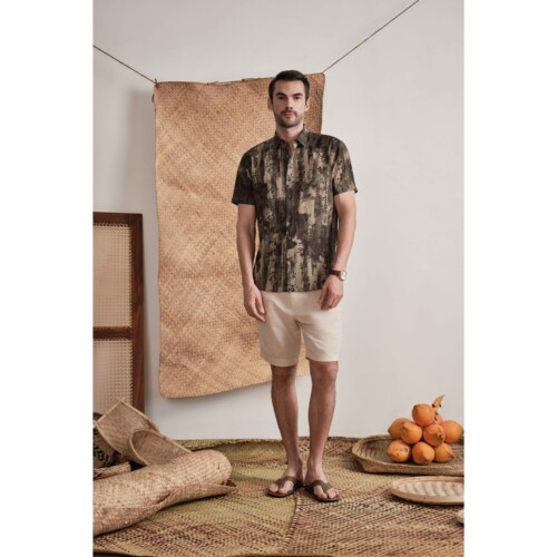 Sage Rustic Script Printed Shirt