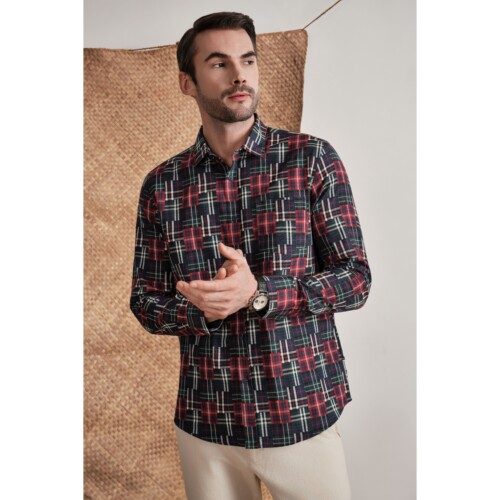 Tartan Multi Patch Plaid Shirt