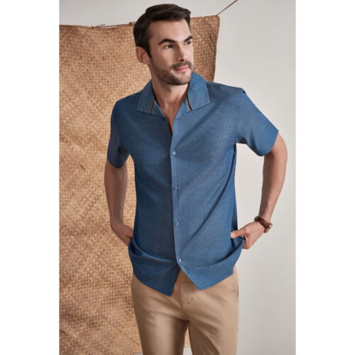 Ocean Blue Coastal Resort Shirt