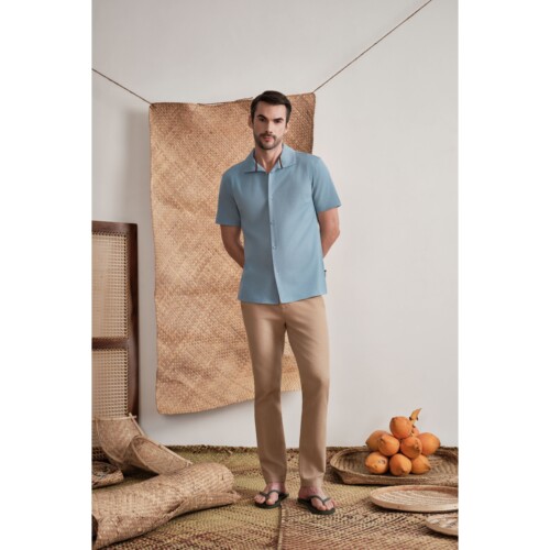 Sky Blue Coastal Resort Shirt