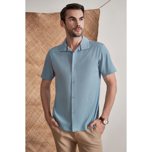 Sky Blue Coastal Resort Shirt